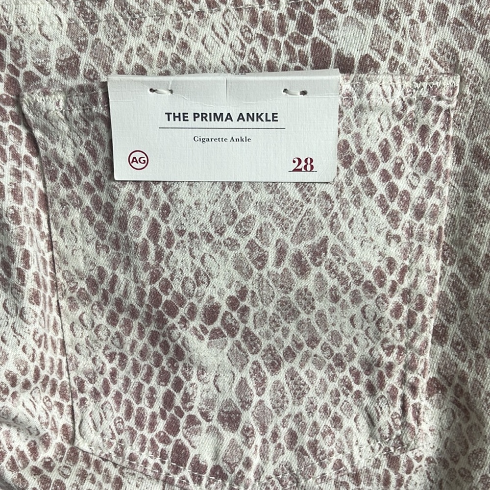 NEW Adriano Goldshmied Prima Ankle Jeans In Python Ivory Dust - Picture 9 of 11